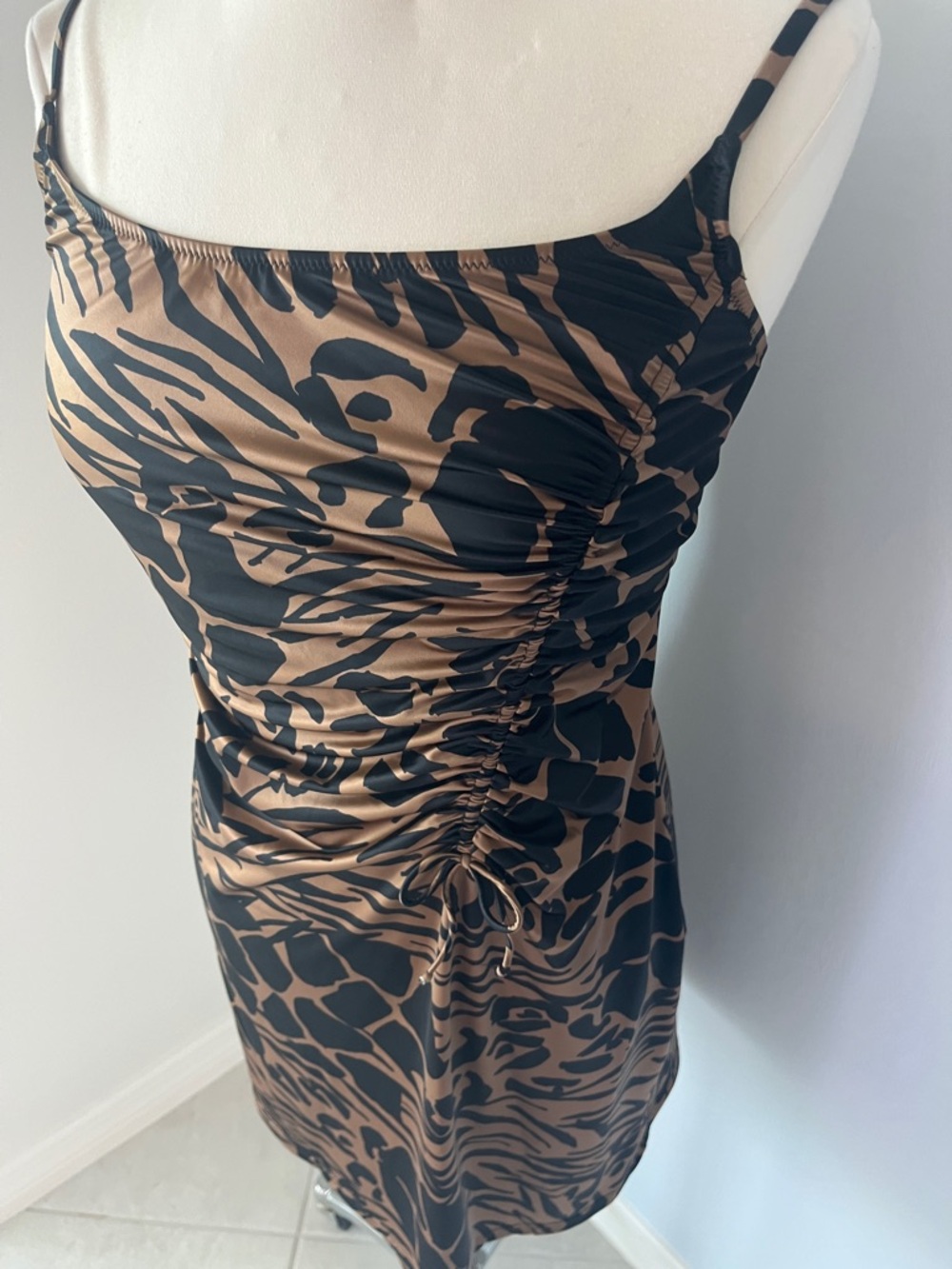 Gottex Jaguar Print Ruched Cover-Up Dress